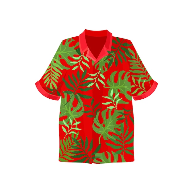 Vector vector de camisa aloha hawaiana ilustración sobre un fondo blanco