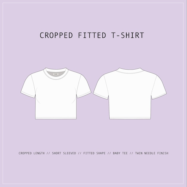 Vector de camiseta ajustada recortada