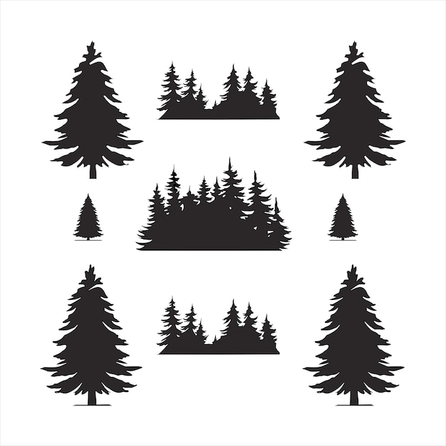 Vector de la camiseta del árbol de pino