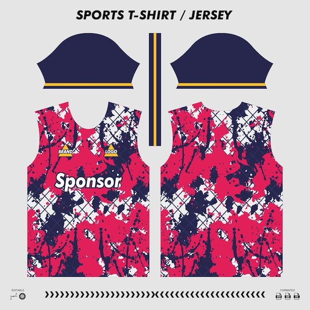 Vector camiseta deportiva de diseño de sublimación camiseta