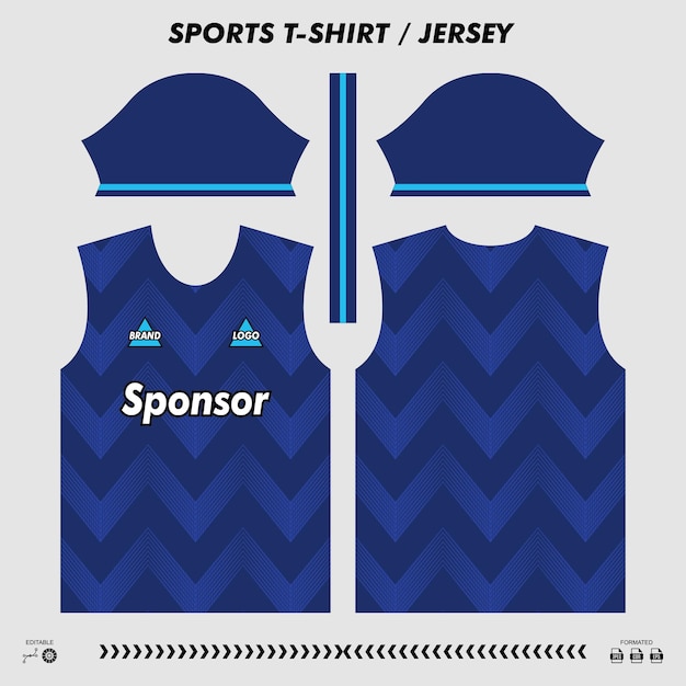 Vector camiseta deportiva de diseño de sublimación camiseta