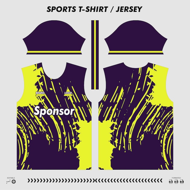 Vector camiseta deportiva de diseño de sublimación camiseta