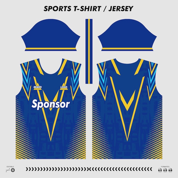 Vector camiseta deportiva de diseño de sublimación camiseta