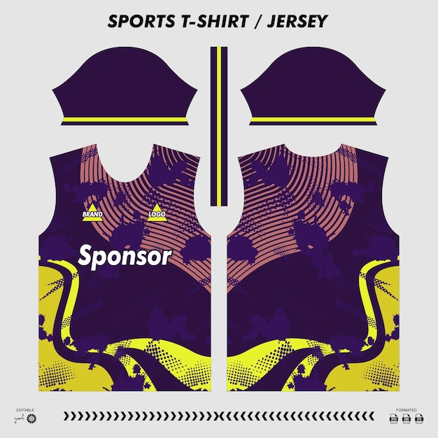 Vector camiseta deportiva de diseño de sublimación camiseta