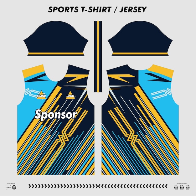 Vector camiseta deportiva de diseño de sublimación camiseta