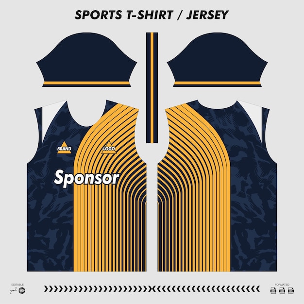 Vector camiseta deportiva de diseño de sublimación camiseta