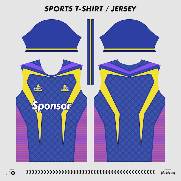 Vector camiseta deportiva de diseño de sublimación camiseta