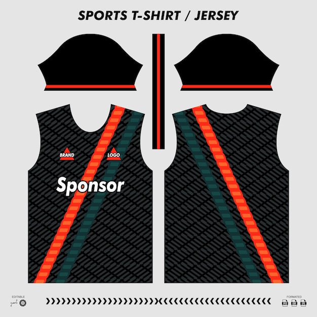 Vector camiseta deportiva de diseño de sublimación camiseta