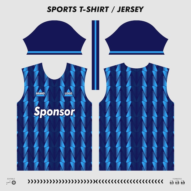 Vector camiseta deportiva de diseño de sublimación camiseta