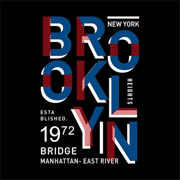 Vector de camiseta de diseño de tipografía de brooklyn