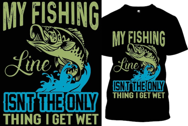 Vector de camiseta de pesca personalizada único