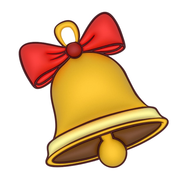 un vector de campana de Navidad en 3D