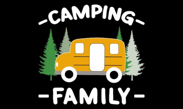 Vector Camping Camiseta Diseño Vector Ilustración Camping senderismo gráficos de aventura al aire libre