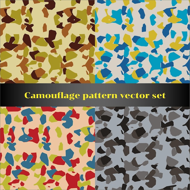 Vector de camuflaje 4 juegos de colores