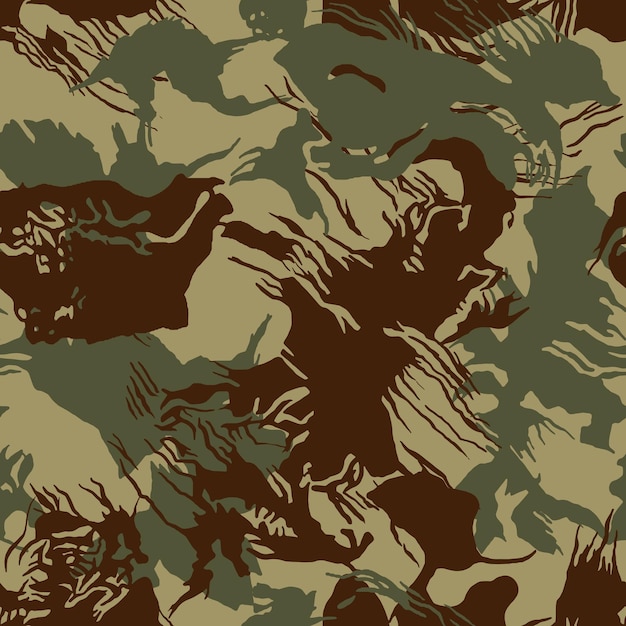 Vector de camuflaje de pincel con patrón sin costuras
