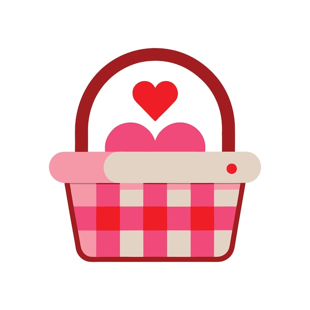 Vector de la canasta de picnic romántico