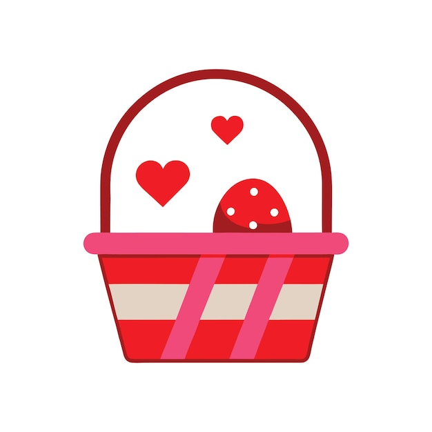 Vector de la canasta de picnic romántico