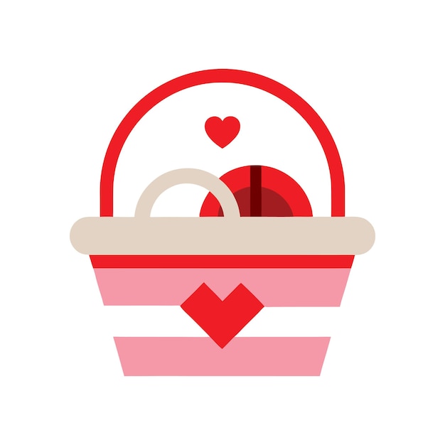 Vector de la canasta de picnic romántico