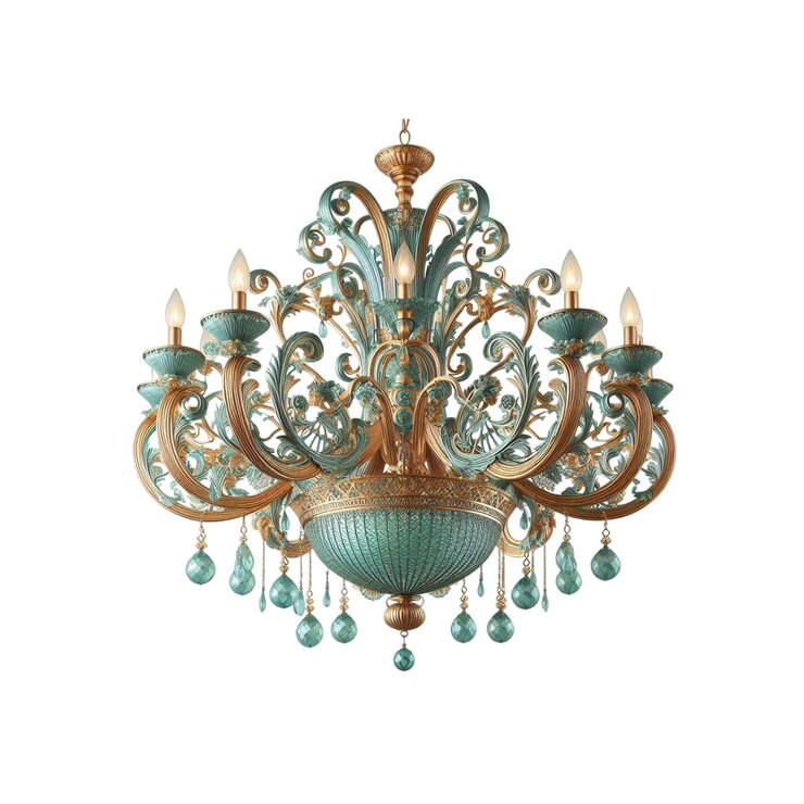 Vector vector de candelabro de teal de oro antiguo