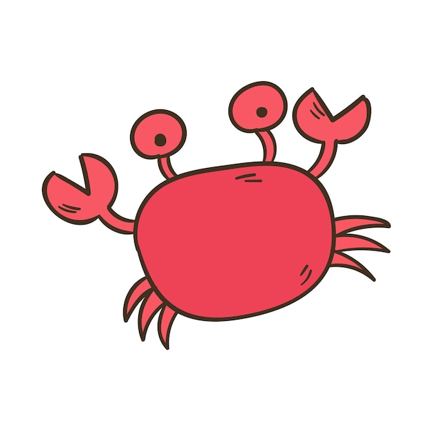 Vector de un cangrejo rojo vectorial en diseño de color