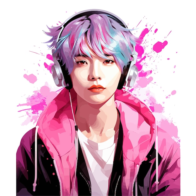 Vector el vector del cantante de suga bts es art