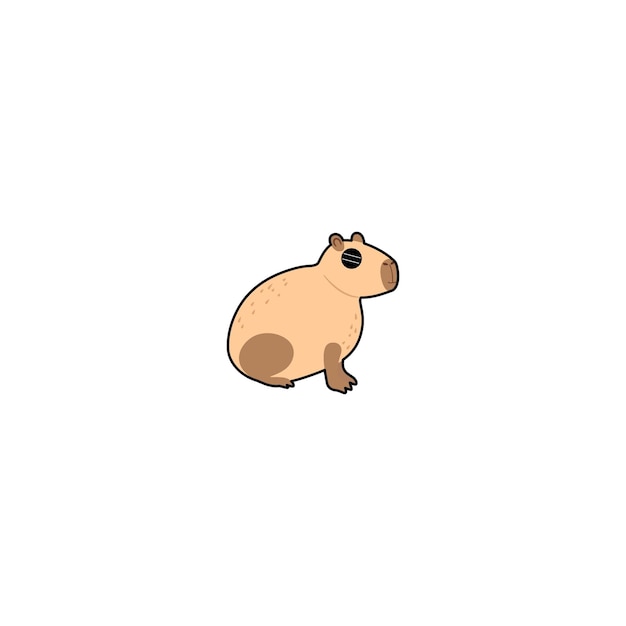 vector capibara lindo con gafas de sol gracioso