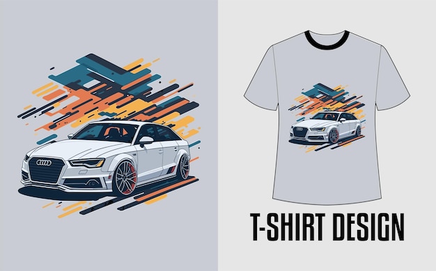 Vector car audi a3 diseño de camiseta