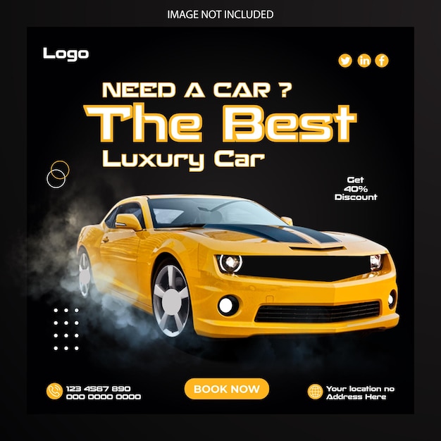 Vector Car Rent And Sale Poster Banner o plantilla de publicación en las redes sociales