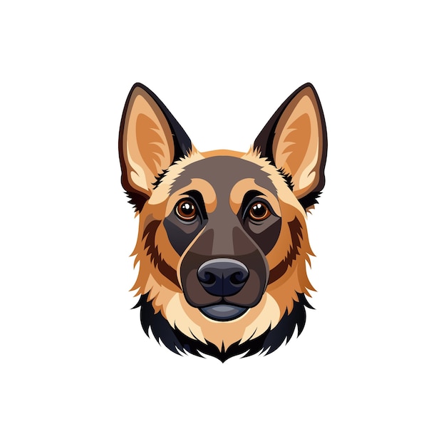 Vector vector de cara de perro pastor alemán arte canino cautivador para impresión y ilustración gráfica para la web
