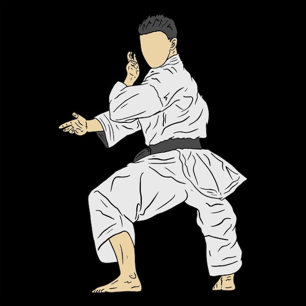 vector de carácter de ilustración de karate