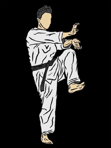 vector de carácter de ilustración de karate