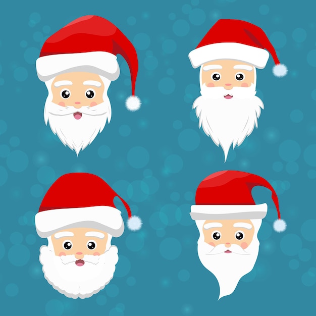 Vector de caracteres de cara de santa claus