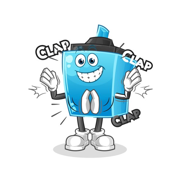 Vector de caracteres de ilustración de aplausos de rotulador
