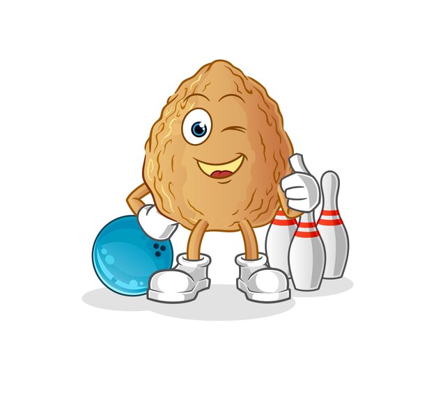 Vector de caracteres de ilustración de bolos de juego de almendras