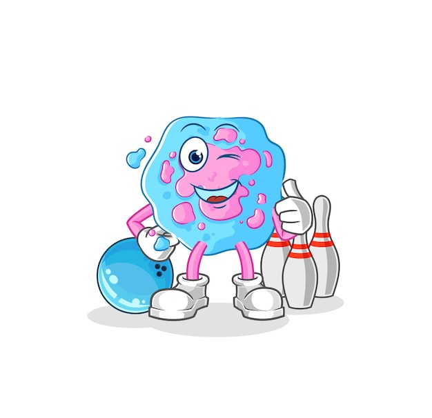 Vector de caracteres de ilustración de bolos de juego celular