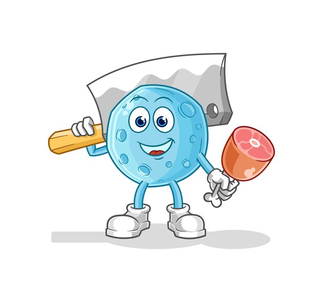 Vector de caracteres de ilustración de carnicero de luna azul