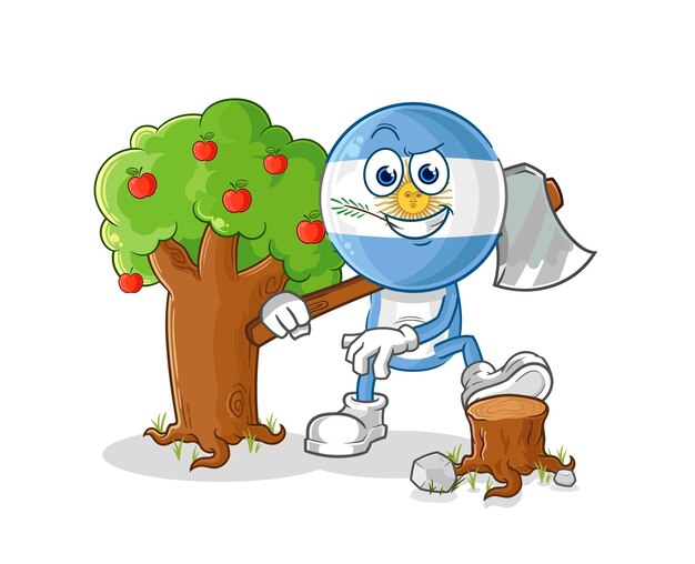Vector de caracteres de ilustración de carpintero argentino