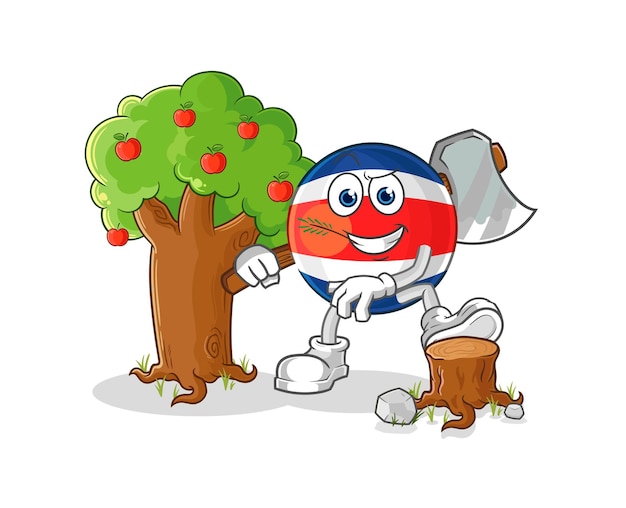 Vector de caracteres de ilustración de carpintero de costa rica