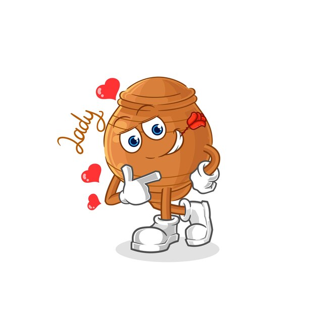 Vector de caracteres de ilustración de coqueteo de olla de barro