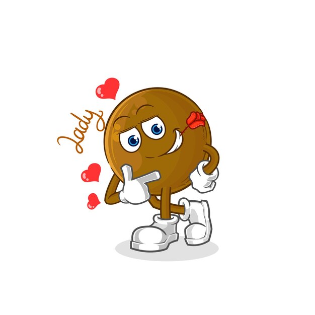Vector de caracteres de ilustración de coqueteo de piedra de aguacate