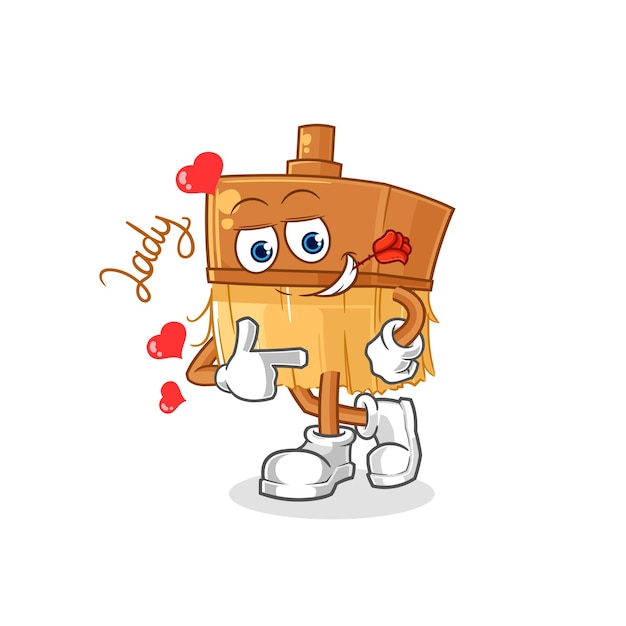 Vector de caracteres de ilustración de coqueteo de pincel