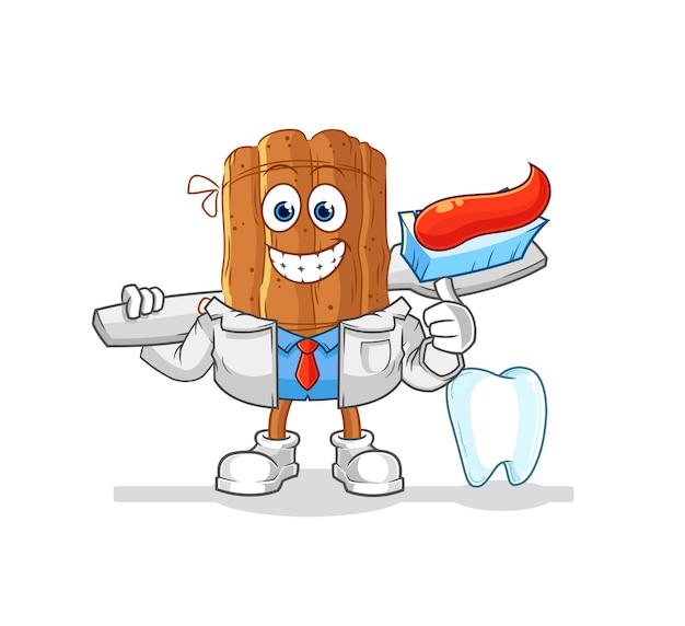 Vector de caracteres de ilustración de dentista de canela