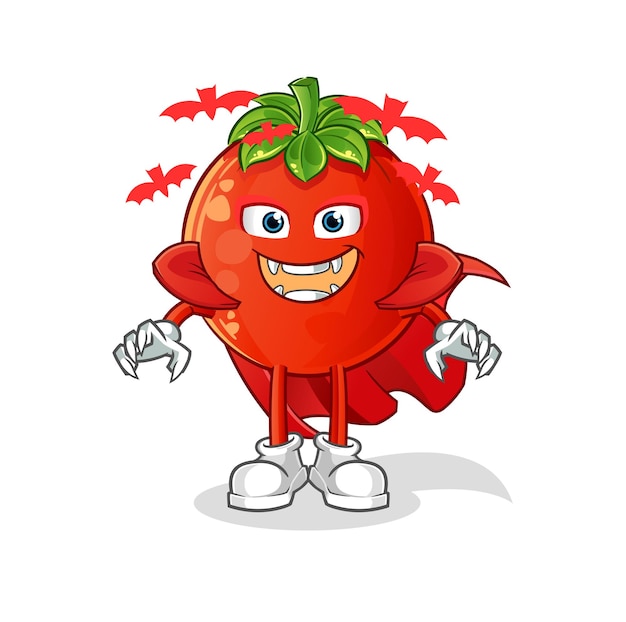 Vector de caracteres de ilustración de drácula de tomate