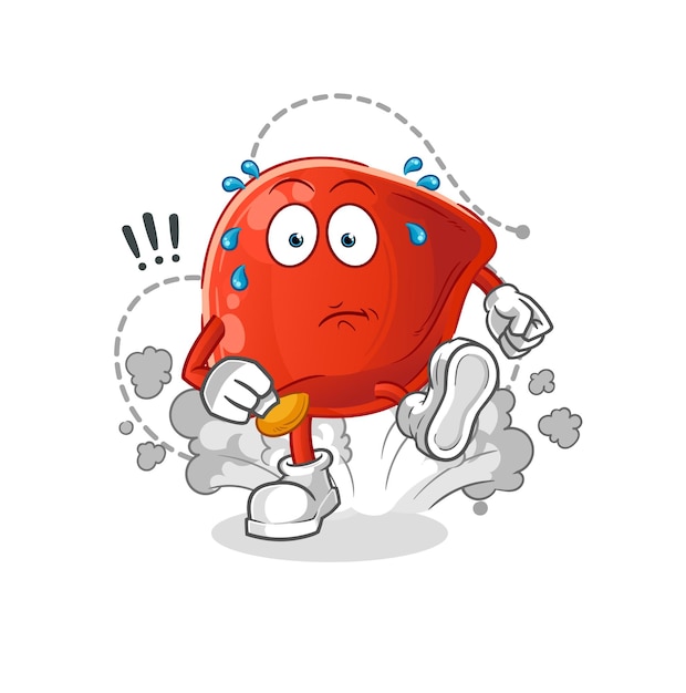 Vector de caracteres de ilustración de ejecución de hígado