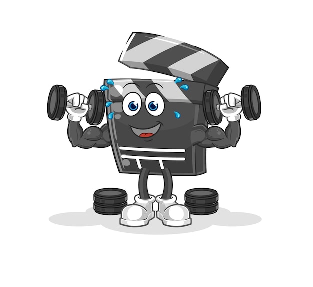 Vector de caracteres de ilustración de entrenamiento con pesas de tablilla