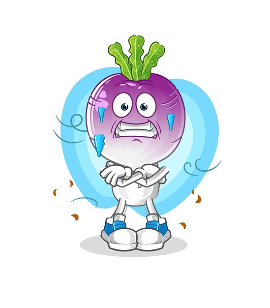 Vector de caracteres de ilustración fría de dibujos animados de cabeza de nabo