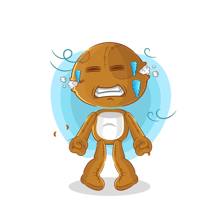 Vector vector de caracteres de ilustración fría de muñeca de saco