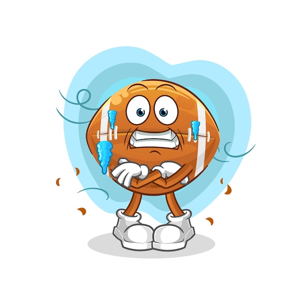 Vector de caracteres de ilustración fría de pelota de rugby