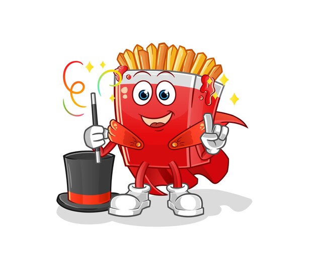 Vector de caracteres de ilustración de mago de papas fritas
