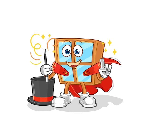 Vector de caracteres de ilustración de mago de ventana